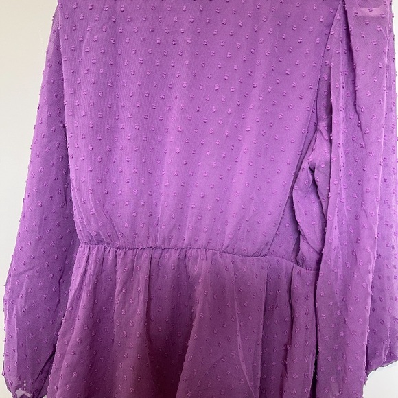 CITY CHIC TOP V NECK FAUX WRAP LONG SLEEVE LILAC PURPLE COLOR - Picture 11 of 13